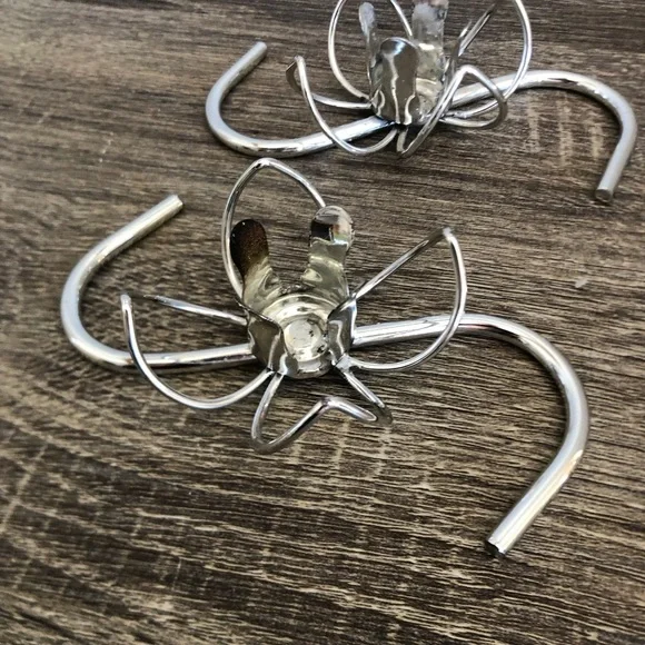 1950s Silver Tone Flower Candle Holders - Picture 7 of 10